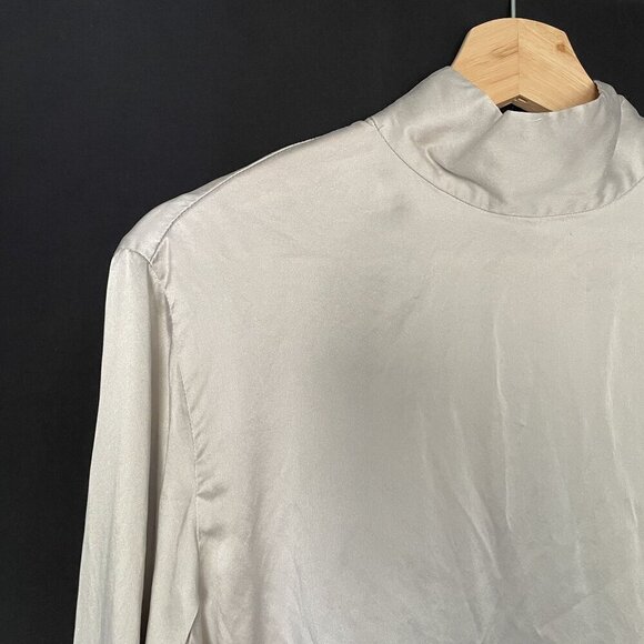 Field Manor Modern Classic vintage silk high neckline blouse women's size 16 - Picture 2 of 6